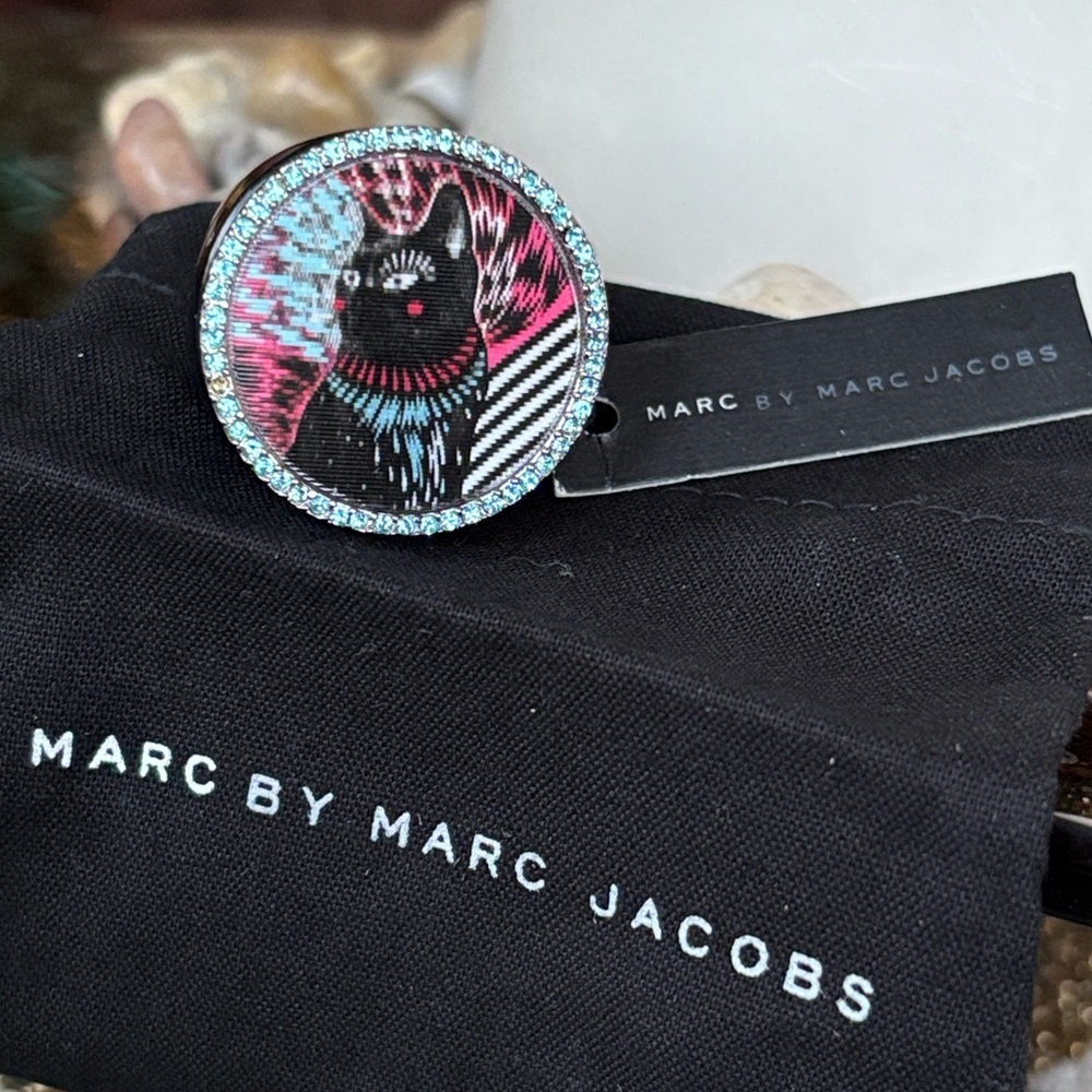 Brand New Marc By Marc Jacobs Lenticular Rue Cat CrystalRimmed Statement Ring